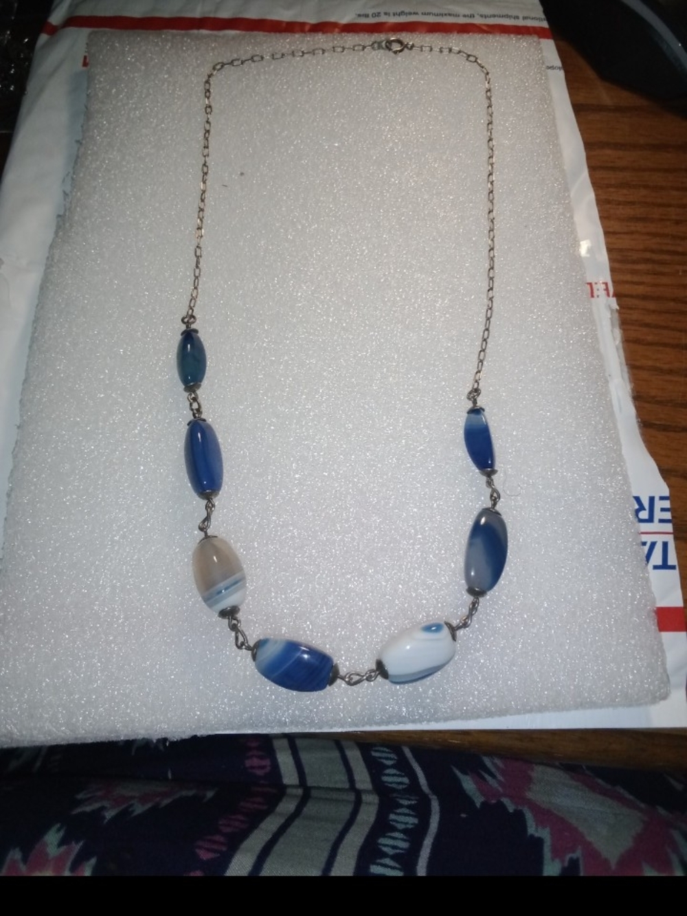 Blue Agate Bead Necklace - Women's Fashion Jewelry